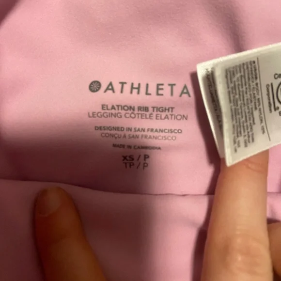 Athleta Elation ribbed tight - pink xsp - Picture 4 of 5